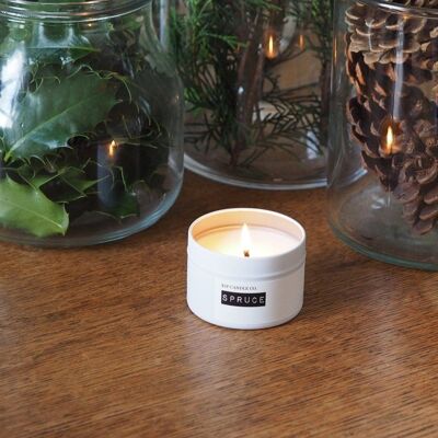 Candela da viaggio Spruce - Abete balsamico, betulla e cedro