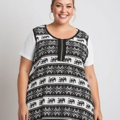 Completo top bianco + canottiera taglie forti (A076)