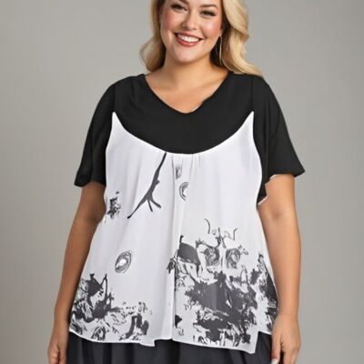 Completo top + canottiera taglie forti (A090)