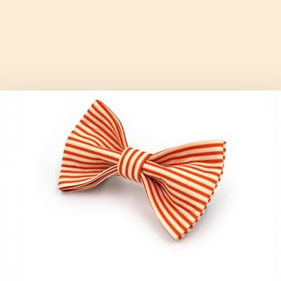 Orange Striped Cotton Bow Tie