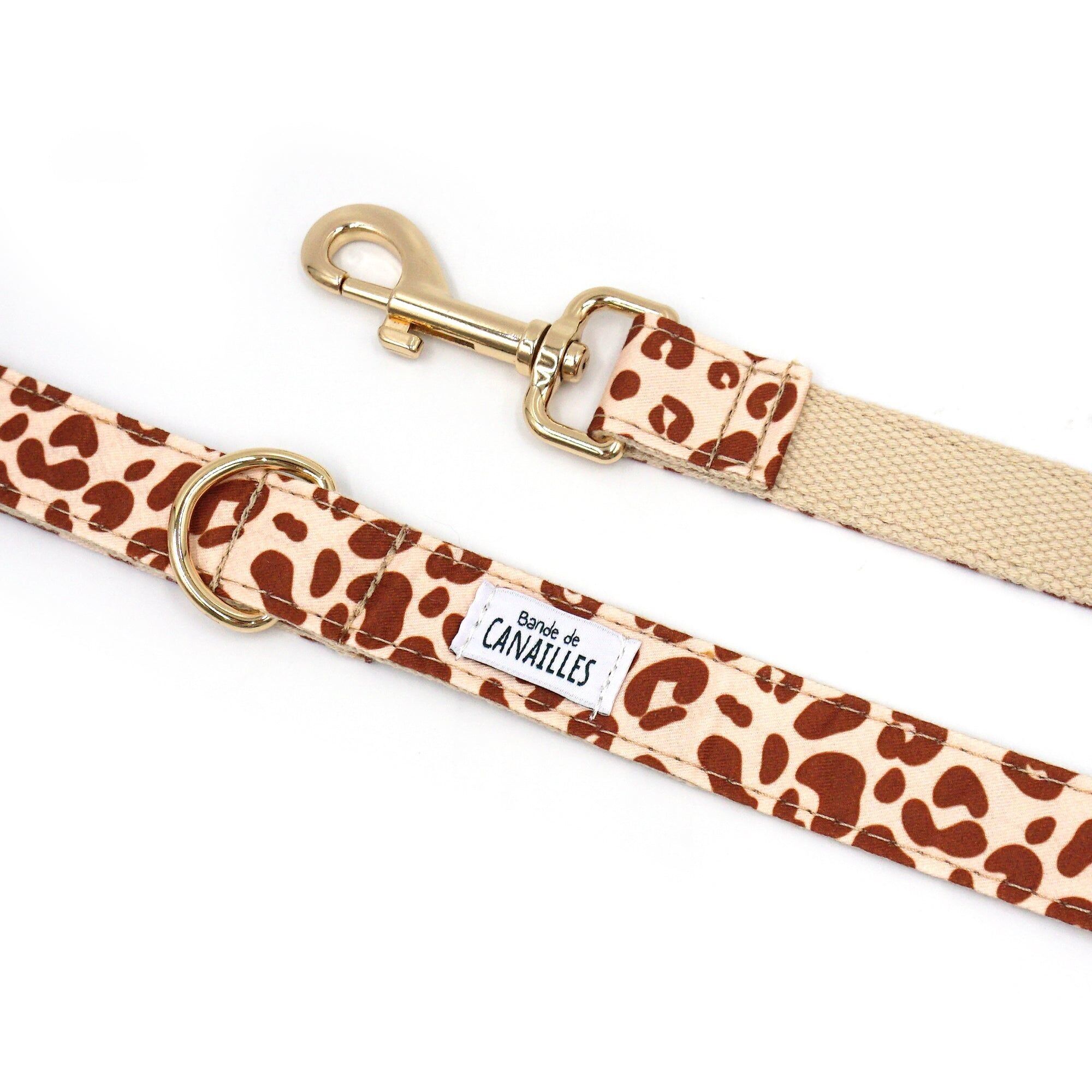 Sand Leopard Cotton Dog Leash