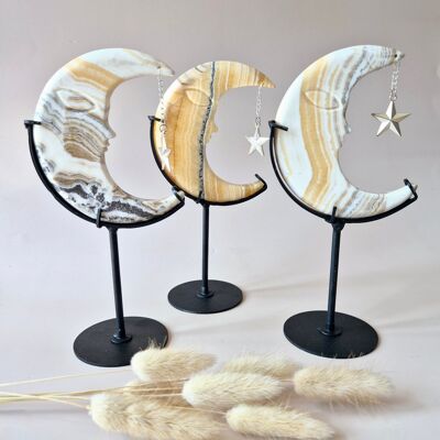 Luna di calcite gialla con bande – 10 cm