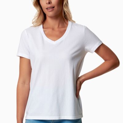 TESSA | T-shirt basique col V en coton biologique