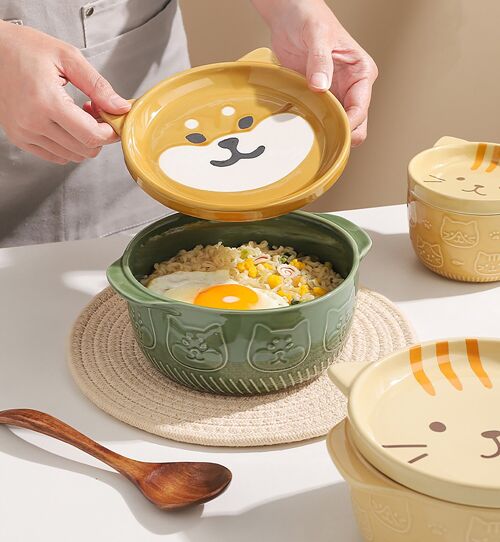 Bols de Ramen Adorables avec des Designs de Shiba Inu et de Chats