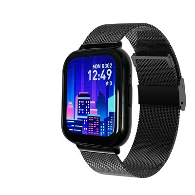 Orologio unisex Smarty - FITNOW - SW105 - Cassa rettangolare - Cinturino in maglia milanese