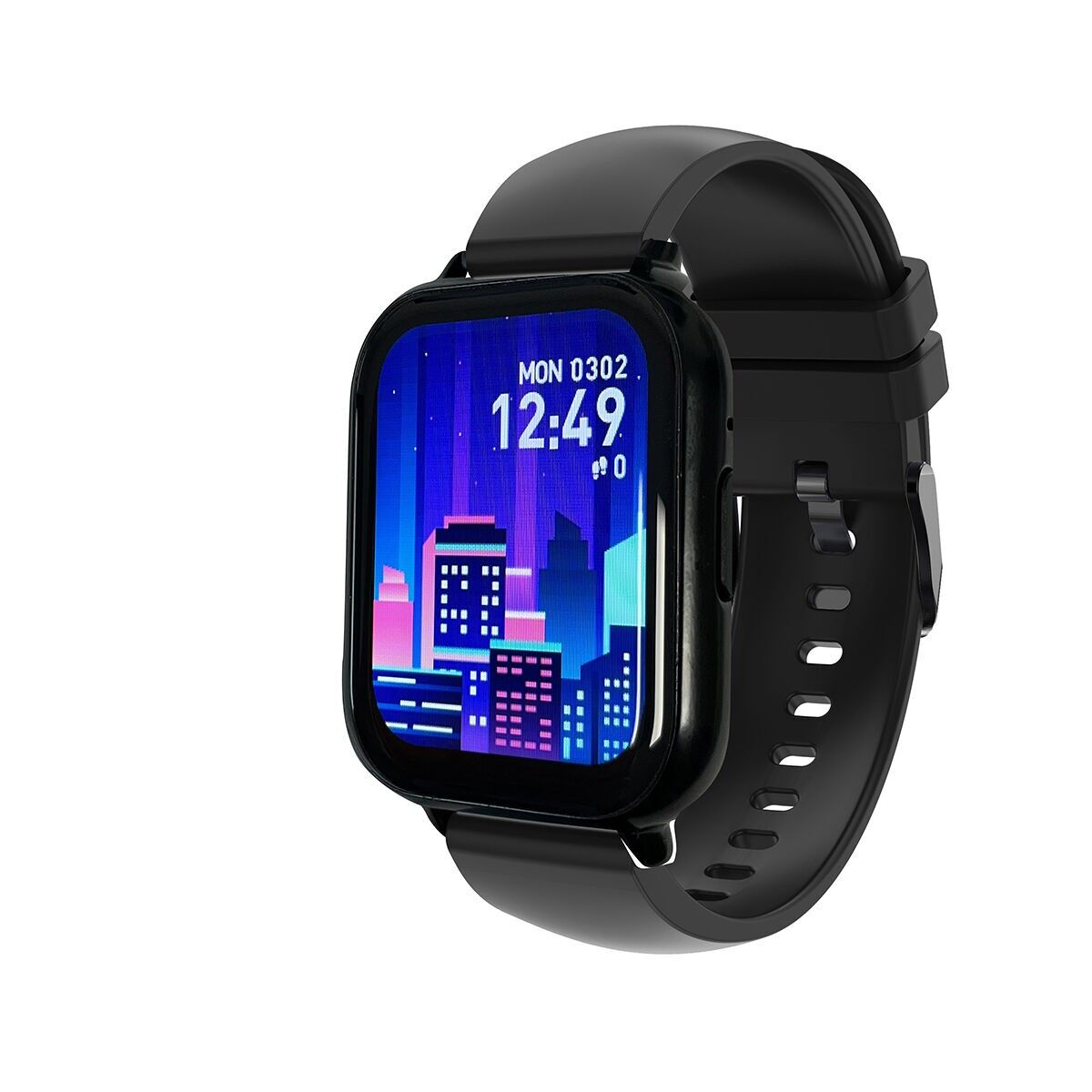 Unisex Smartwatch – FITNOW – SW105 – Rechteckiges Gehäuse – Silikonarmband