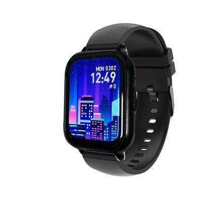 Orologio intelligente unisex - FITNOW - SW105 - Cassa rettangolare - Cinturino in silicone