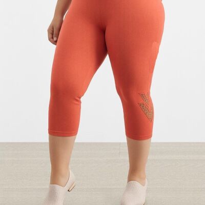 Legging court grande taille avec motif (B228)