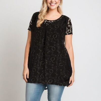Conjunto de top y camiseta interior de talla grande (A209)