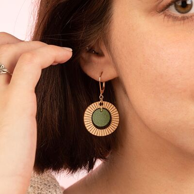 Orecchini VEGAN verdigris in cactus e legno etico