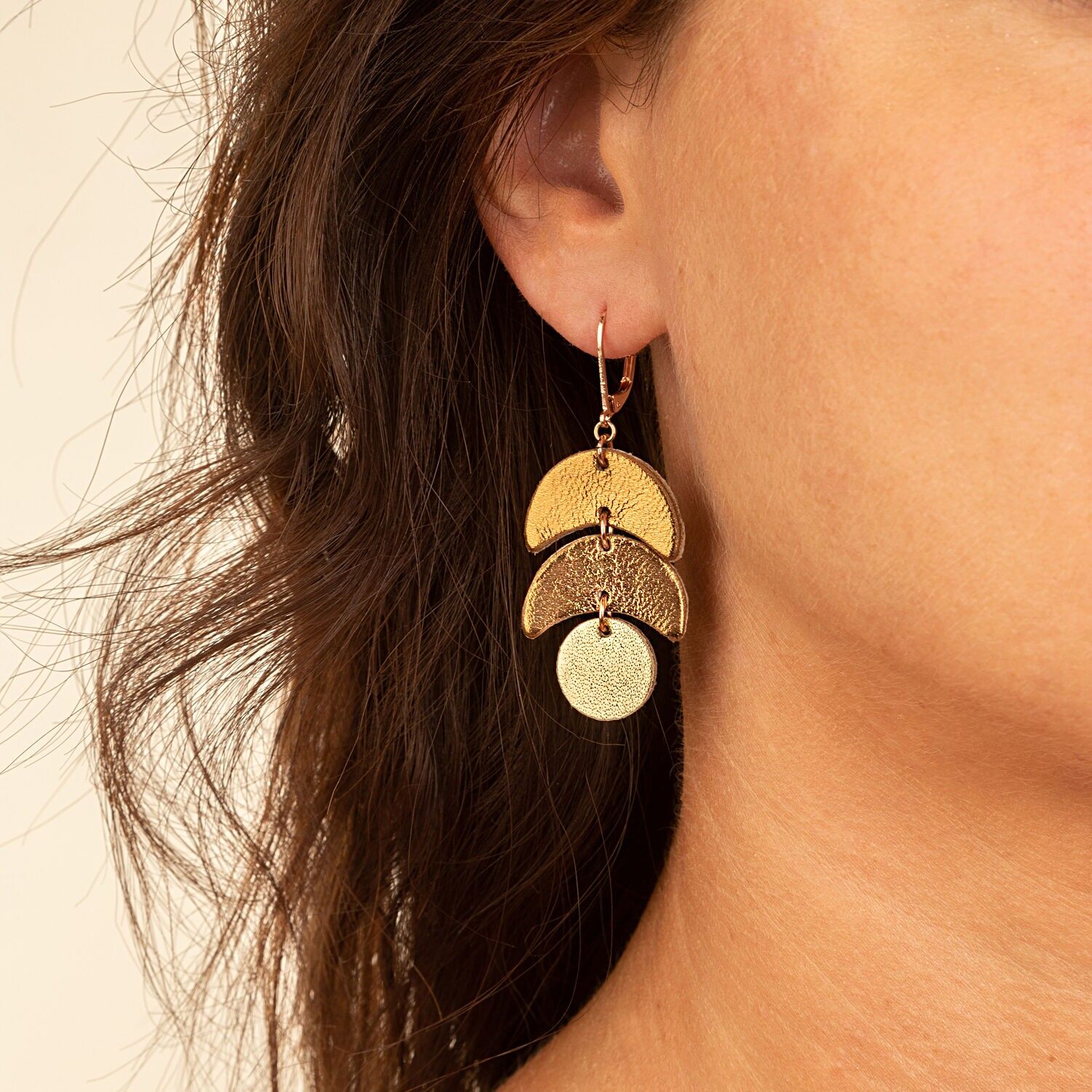 Boucles d'oreilles pendantes CALDER Champagne