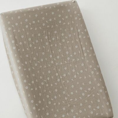 Funda para cambiador de pañales TISU, Beige Daisy