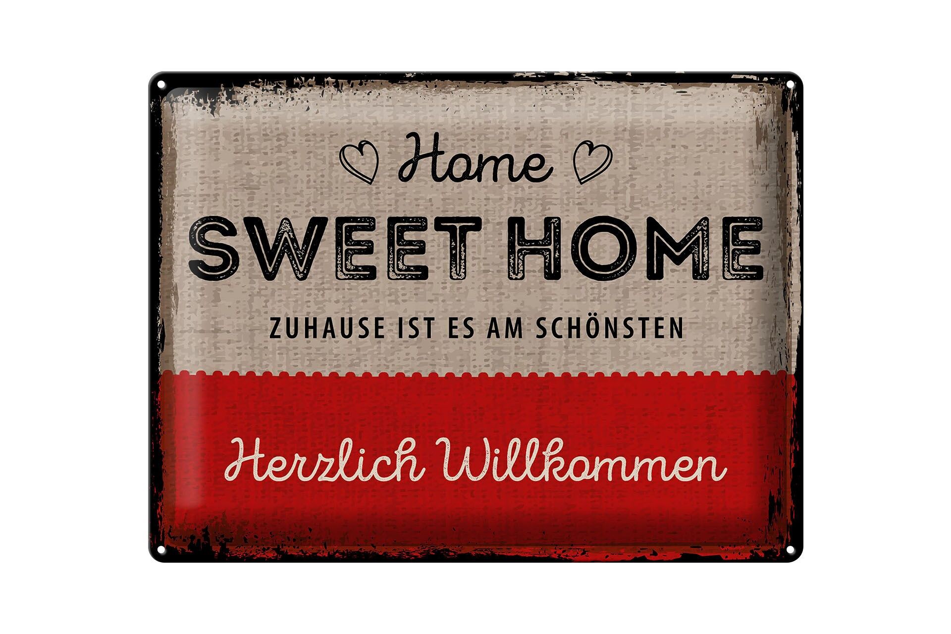 Metal sign 30x40 cm home sweet home Welcome