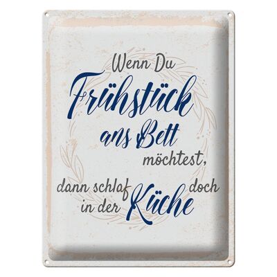Plaque en tôle 30x40 cm Si tu veux le petit-déjeuner au lit