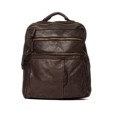 Hugh leather backpack, handbag made in Italy, genuine leather.