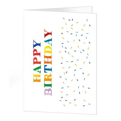 Postkarte A4 Happy Birthday Konfetti