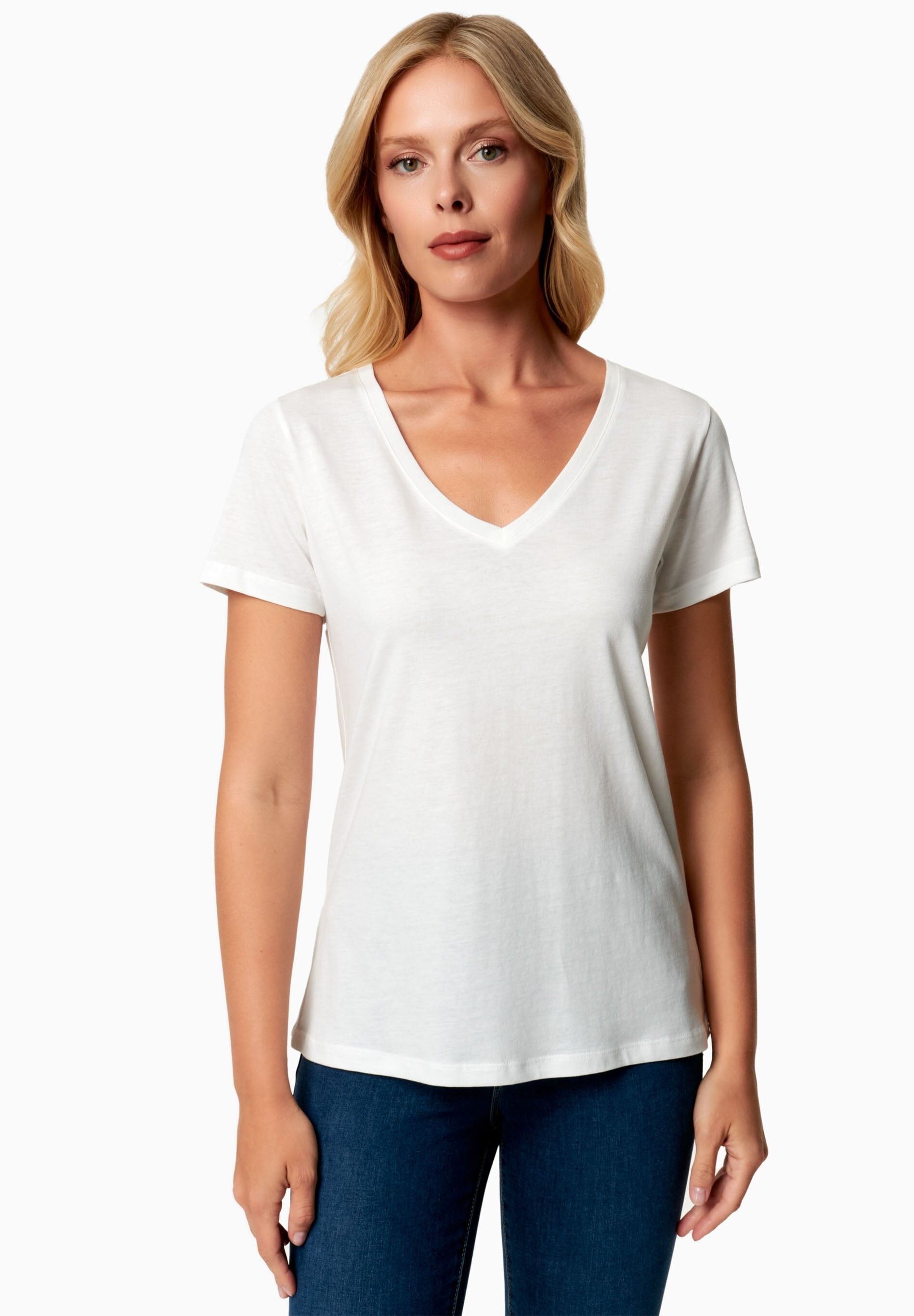 TAMARRA | T-shirt con scollo a V in TENCEL™ Modal e cotone biologico