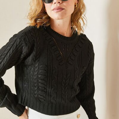 Short black sweater