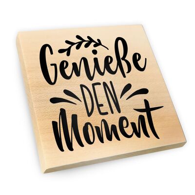Maple wood fridge magnet | Enjoy the moment