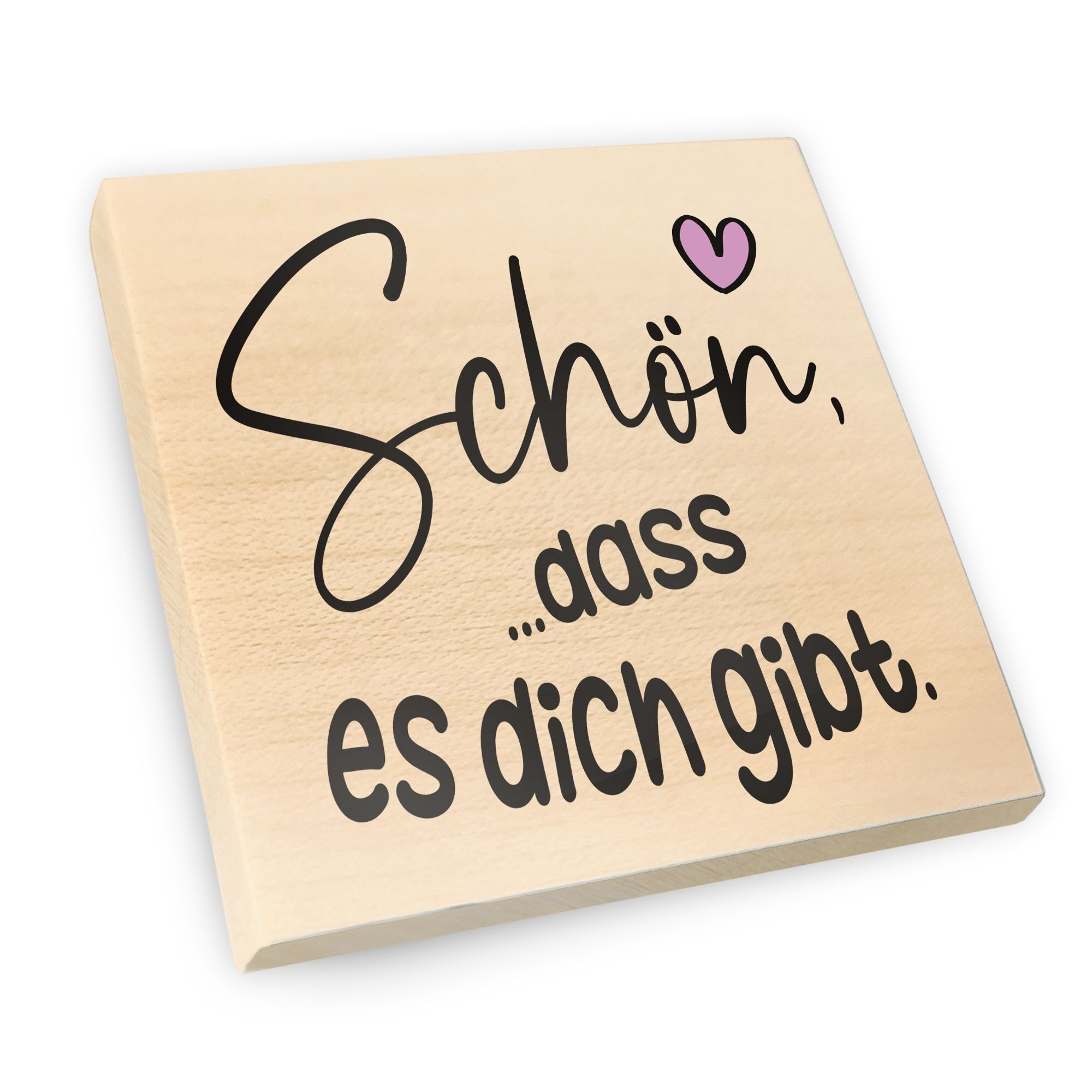 Kühlschrankmagnet aus Ahornholz | Schön dass es dich gibt