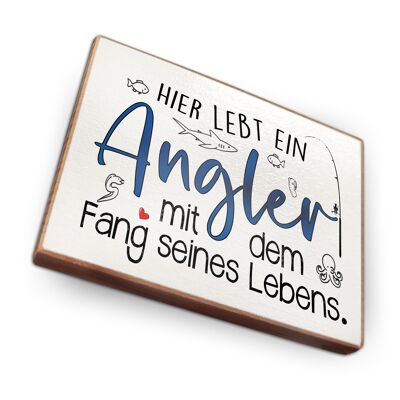 Beechwood fridge magnet - Angler