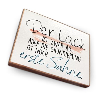 Fridge magnet made of beech wood - The paint is off
