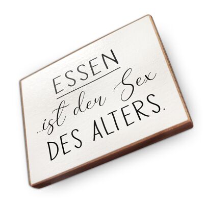 Beechwood fridge magnet - Food is the secret of old age