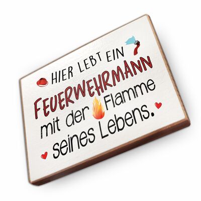 Beechwood fridge magnet - Firefighter
