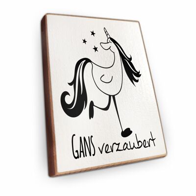 Beechwood fridge magnet - Enchanted goose