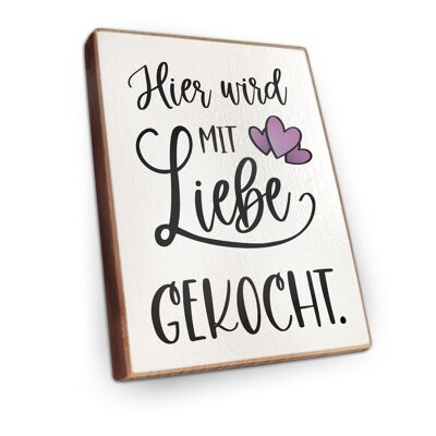Beechwood fridge magnet - Here we cook with love