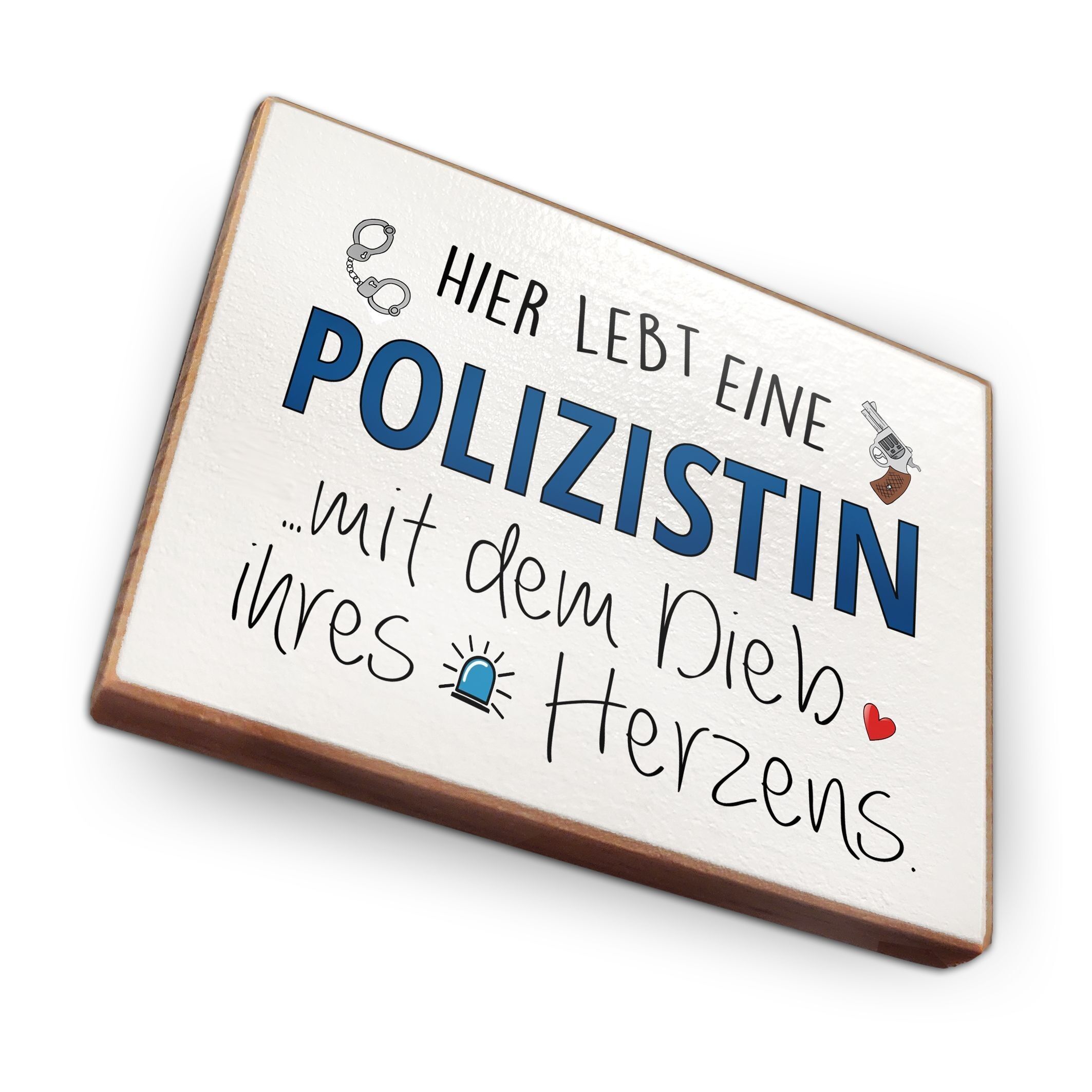 Calamita da frigorifero in legno di faggio - Poliziotta