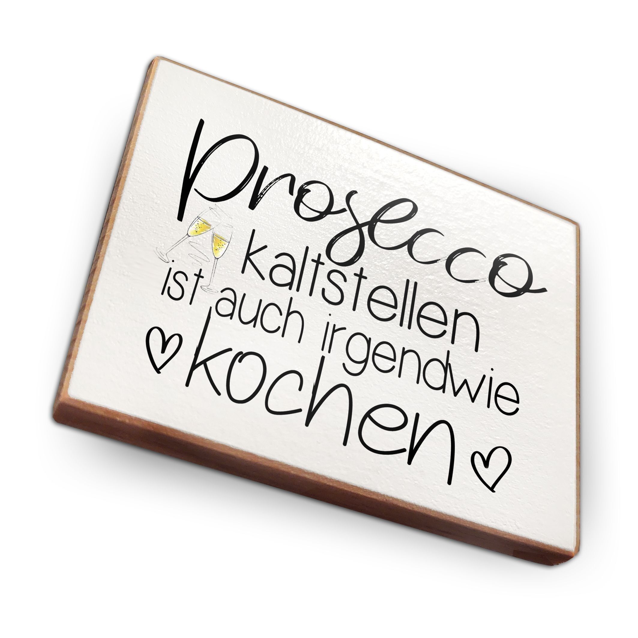 Calamita da frigo in legno di faggio - Prosecco freddo