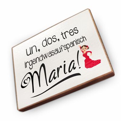 Beechwood fridge magnet - Un dos tres
