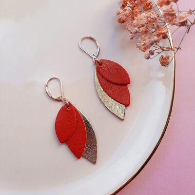 Boucles d'oreilles upcyclé MINI CELESTE Rouge