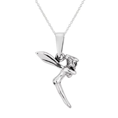 Beautiful 3d 925 Silver Fairy Necklace