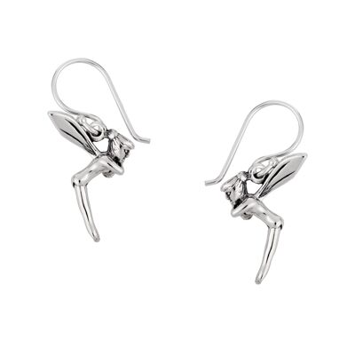 Boucle d'oreille fée 3D en argent 925