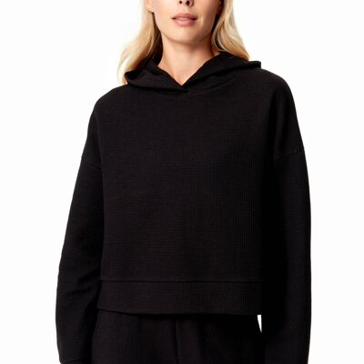HANNA | Sudadera con capucha de gofres de algodón orgánico y poliéster reciclado