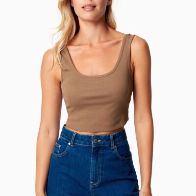 IRISS | Haut court côtelé en modal TENCEL™ et coton biologique
