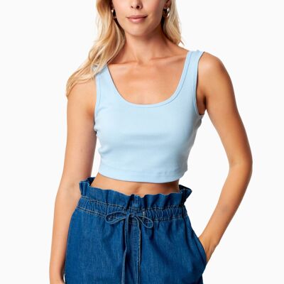 IRISS | Haut court côtelé en modal TENCEL™ et coton biologique