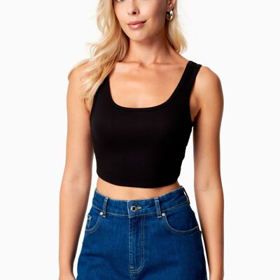 IRISS | Haut court côtelé en modal TENCEL™ et coton biologique