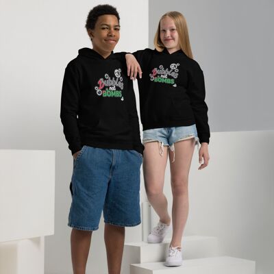 Sudadera con capucha para niños "Burbujas, no bombas" - Bandera de Palestina