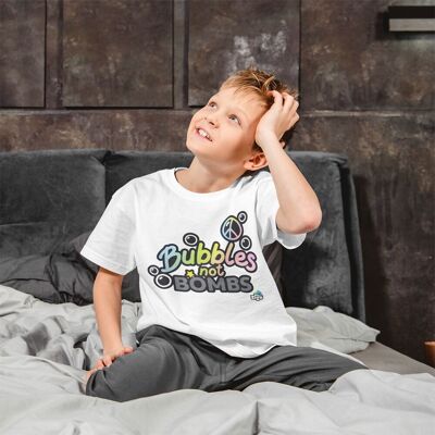Kids Bubbles Not Bombs T-shirt