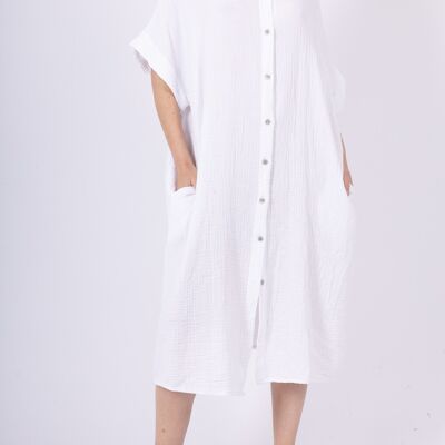 Robe chemise oversize en gaze de coton - PR2533