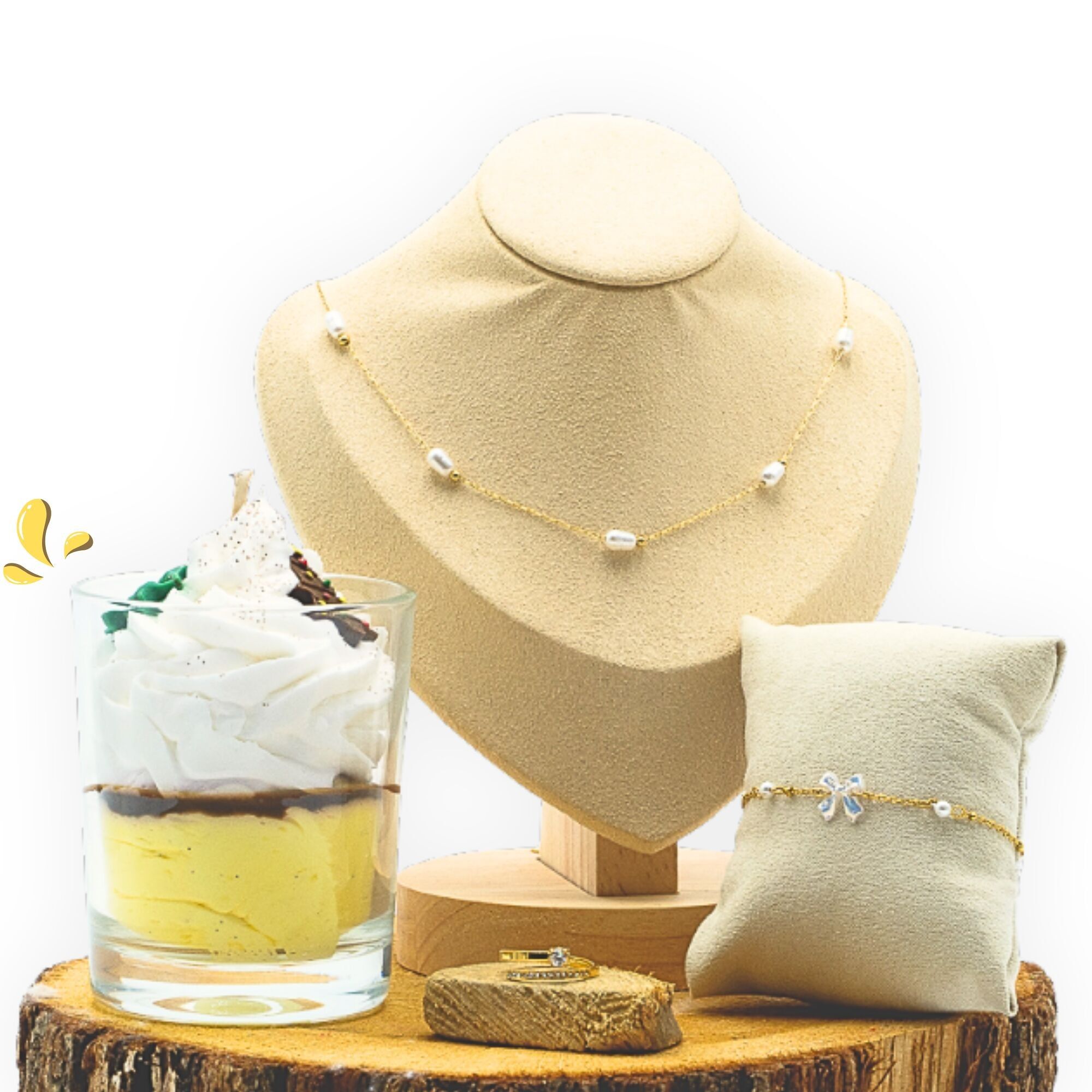 Candela gioiello a forma di tronco di Natale gourmet