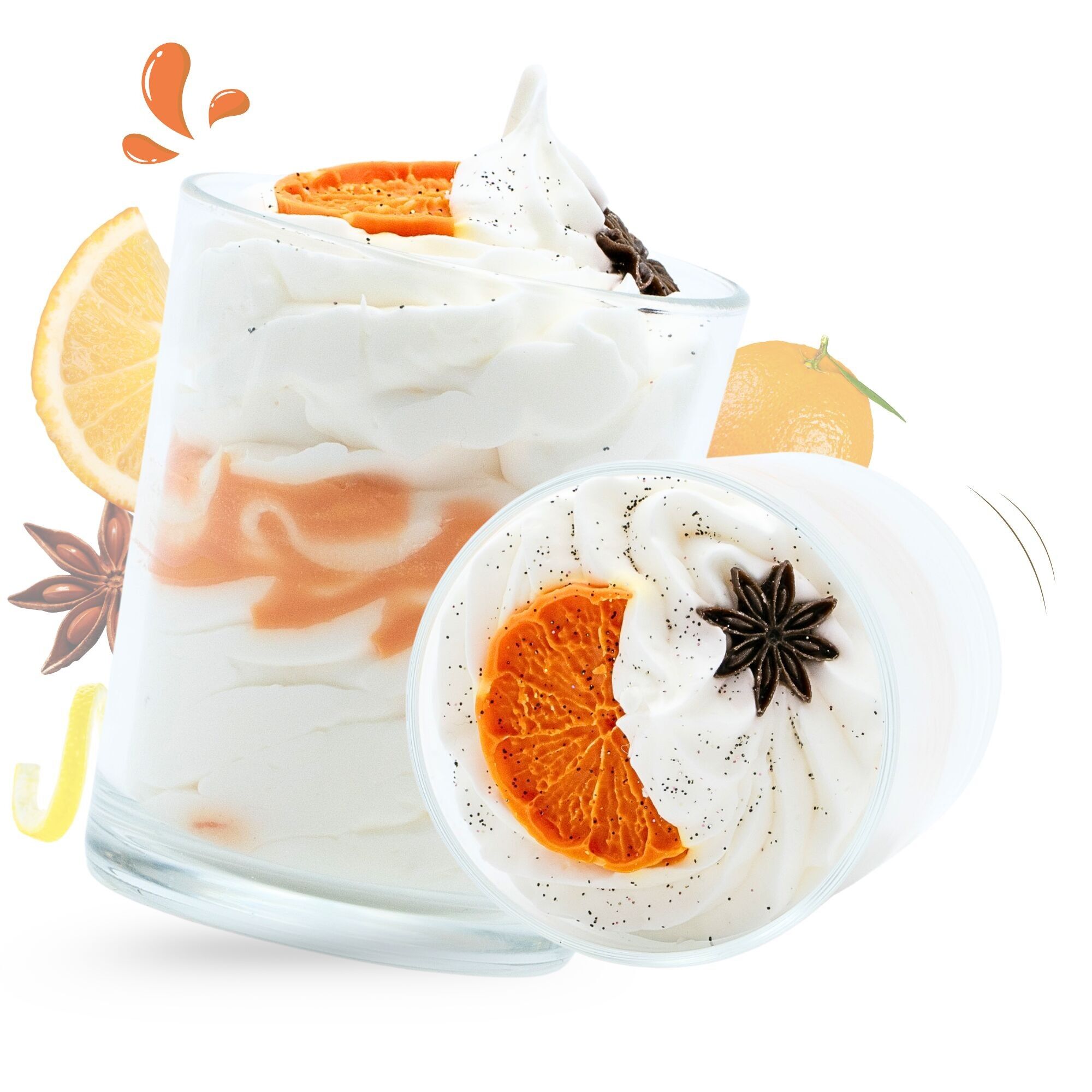 Vela gourmet grande de naranja y canela - Navidad