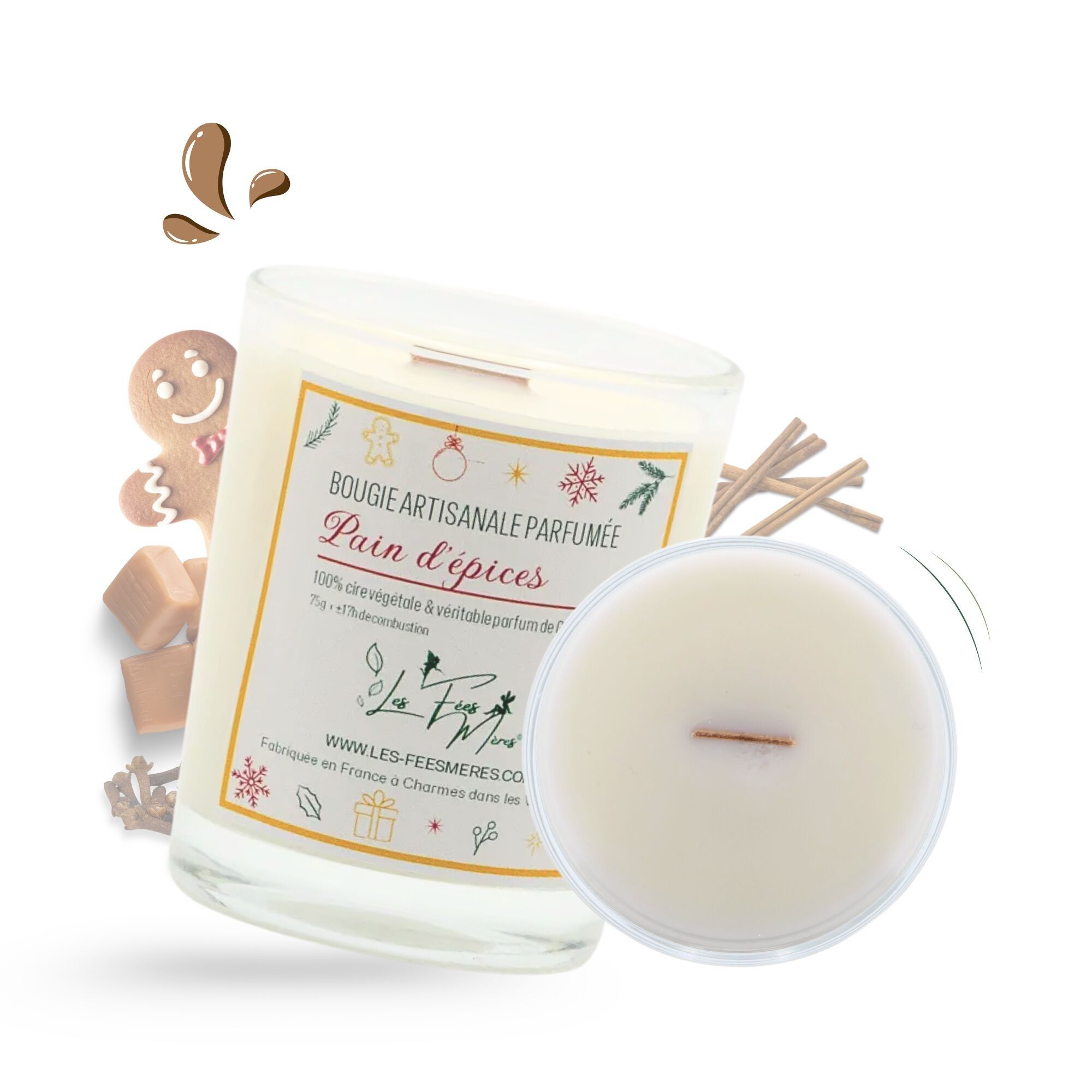 Piccola candela profumata al pan di zenzero