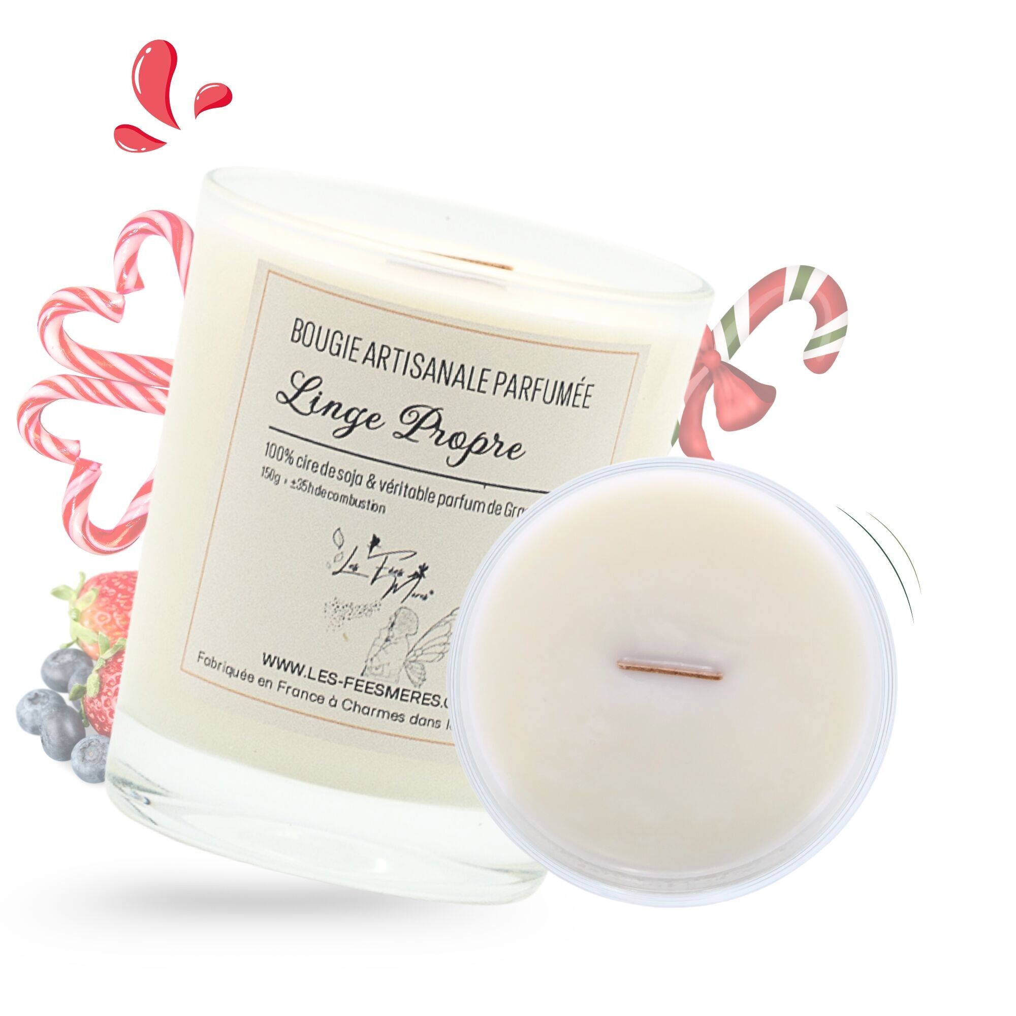 Candela profumata al bastoncino di zucchero