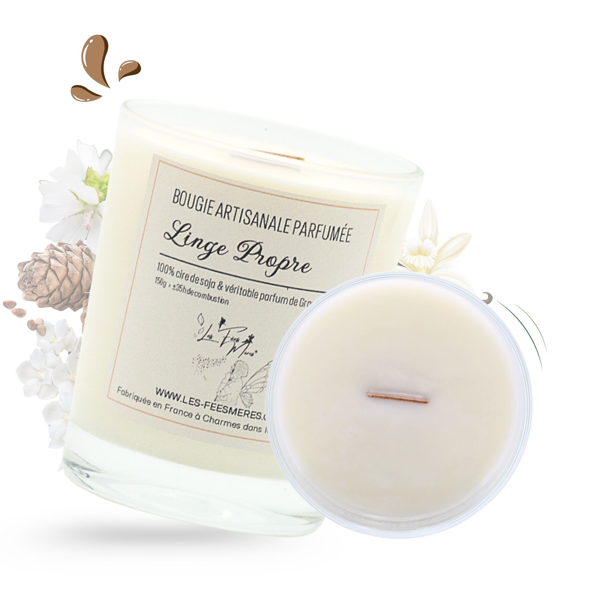 Candela profumata a forma di tronco di Natale