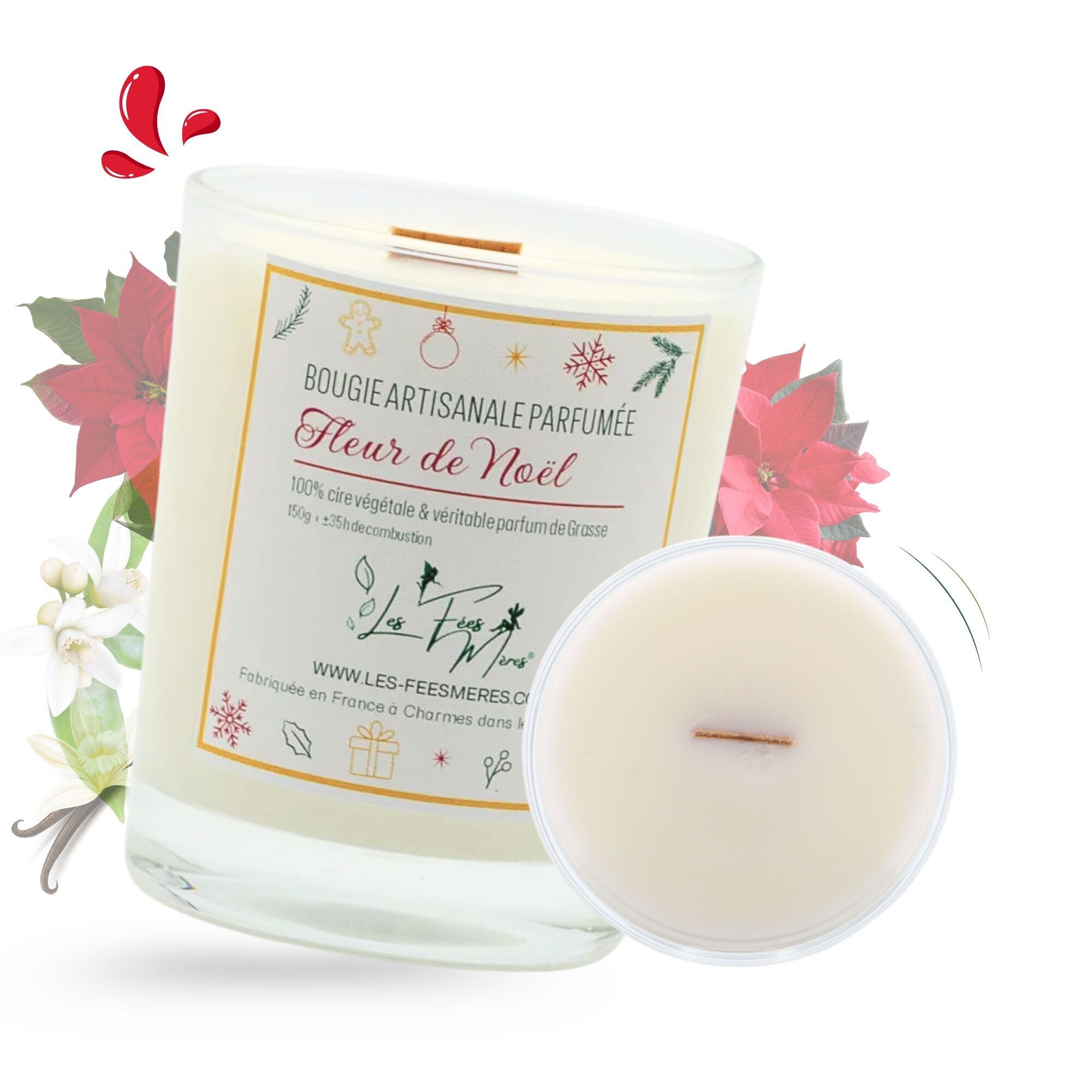 Candela profumata ai fiori di Natale