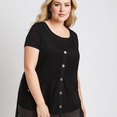 Top calado + camiseta negra talla grande (A339)
